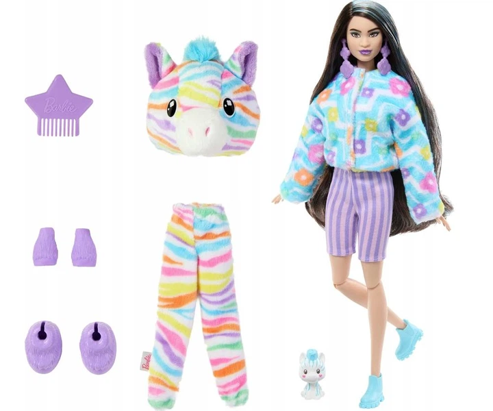 Лялька Barbie Cutie Reveal Кольорові пухнастики Зебра HRK39 - изображение 2