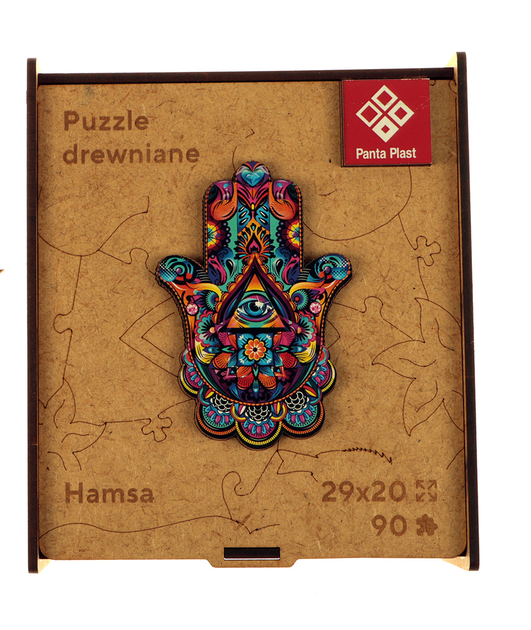 Puzzle drewniane Panta Plast Hamsa 29 x 20 cm 90 elementów (5902156066112) - obraz 1