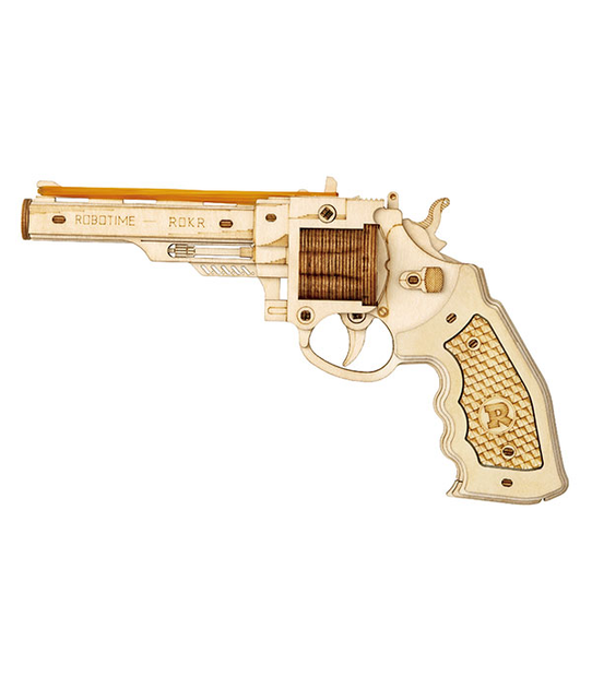 3D Puzzle drewniane Robotime Rokr Pistolet M60 23.8 x 11.8 x 14 cm 102 elementy (6946785110234) - obraz 3