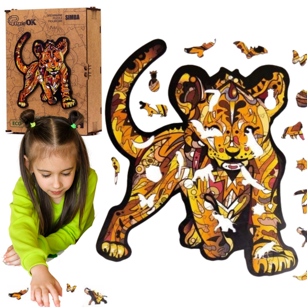 Пазл дерев'яний PuzzleOK Сімба 21 x 29.7 см 78 деталей (4821993017525) - зображення 4