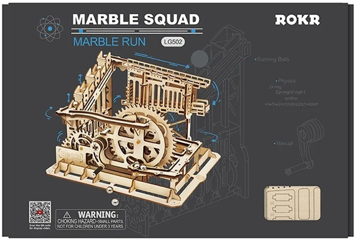 3D Пазл дерев'яний Robotime Rokr Траса для перегонів із кульками 25.5 x 23.5 x 18.5 см 239 деталей (6946785178920) - зображення 1