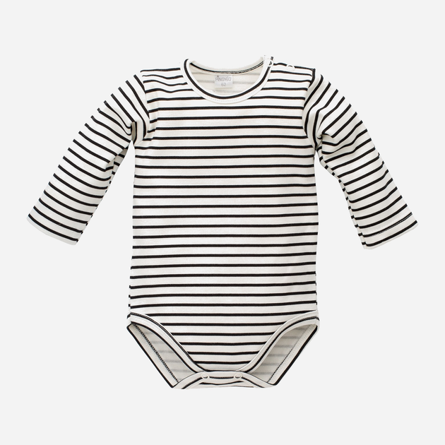 Дитяче боді Pinokio Happy Day Longsleeve Bodysuit Stripped 86 см Білий/Чорний (5901033218248) - зображення 1