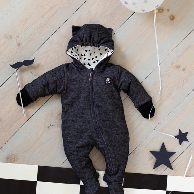 Pajacyk niemowlęcy ocieplany Pinokio Happy Day 62 cm Czarny (5901033218798) - obraz 3