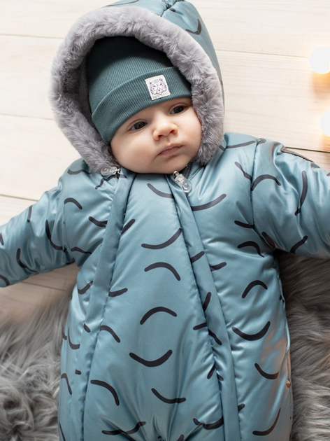Дитячий зимовий суцільний комбінезон для новонароджених Pinokio Winter Warm Overall 56 см Зелений (5901033290084) - зображення 4