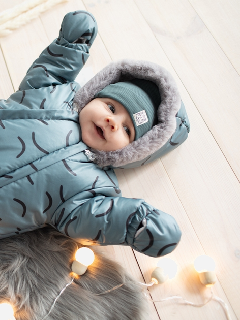 Дитячий зимовий суцільний комбінезон для новонароджених Pinokio Winter Warm Overall 56 см Зелений (5901033290084) - зображення 5