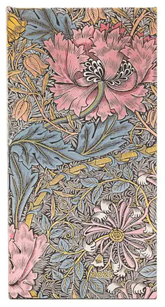 Kalendarz Paperblanks 2025 Morris Pink Honeysuckle Slim tygodniowy (9781408757628) - obraz 1