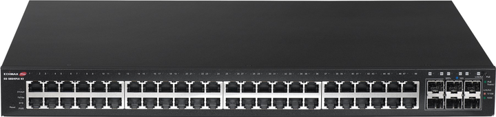 Switch Edimax 54-Port Gigabit PoE+ Long Range with 6 SFP+ 10G Ports Black (GS-5654PLX V2) - obraz 2