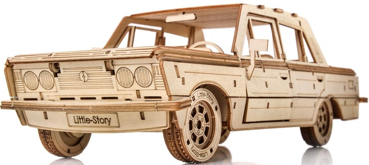 3D Пазл дерев'яний Little Story FSO Fiat 125p 26.2 x 11.7 x 8.5 см 237 деталей (5904100407873) - зображення 2