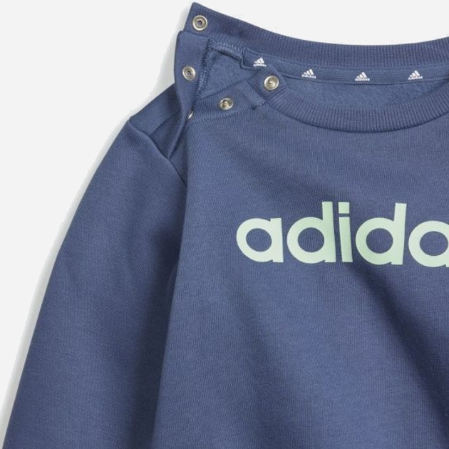 Dres chłopięcy ocieplany (bluza bez kaptura + spodnie) adidas I LIN FL JOG IS2498 74 cm Granatowy/Szary (4067891907760) - obraz 5
