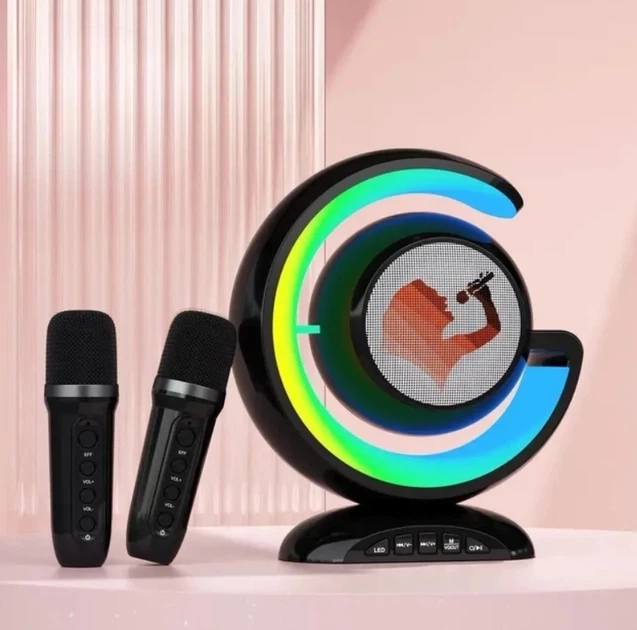 Лампа-нічник із колонкою Bluetooth YS-110, двома мікрофонами, колір чорний. - зображення 2
