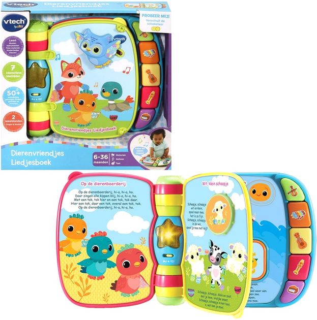 Інтерактивна іграшка VTech Baby Книжечка Друзі тварин Блакитна (3417761667729) - зображення 6