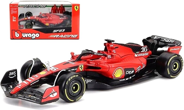 Модель автомобіля Bburago Ferrari F1 Шарль Леклер 1:43 2023 Червоний (8719247866431) - зображення 1