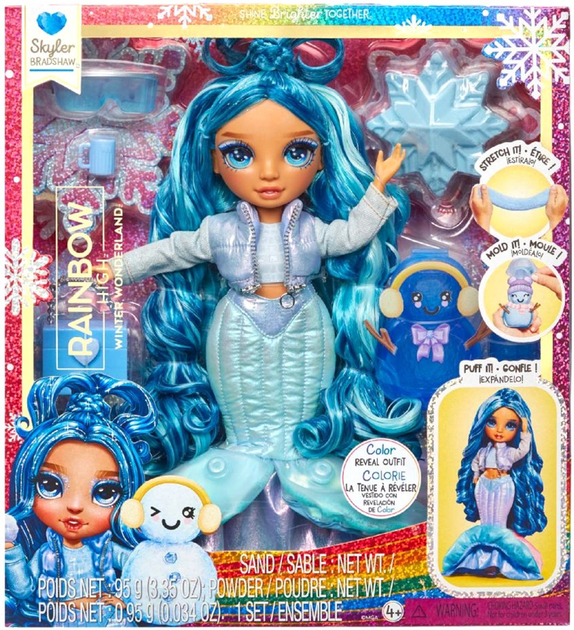 Lalka MGA Rainbow High Winter Wonderland Skyler Niebieska (35051120834) - obraz 4