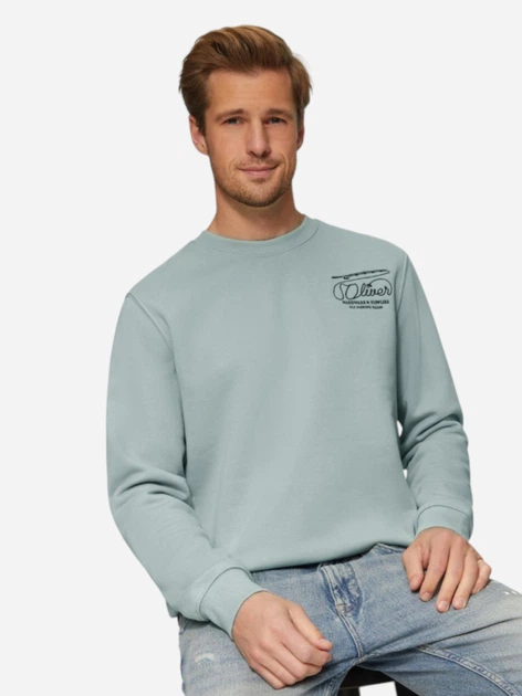 Bluza bez kaptura męska s.Oliver 10.3.11.14.140.2153489-72D1 2XL Zielona (4099976477400) - obraz 4