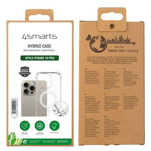 Панель 4smarts Hybrid Case Ibiza для Apple iPhone 16 Pro сумісний з MagSafe Transparent (4252011909407) - зображення 4
