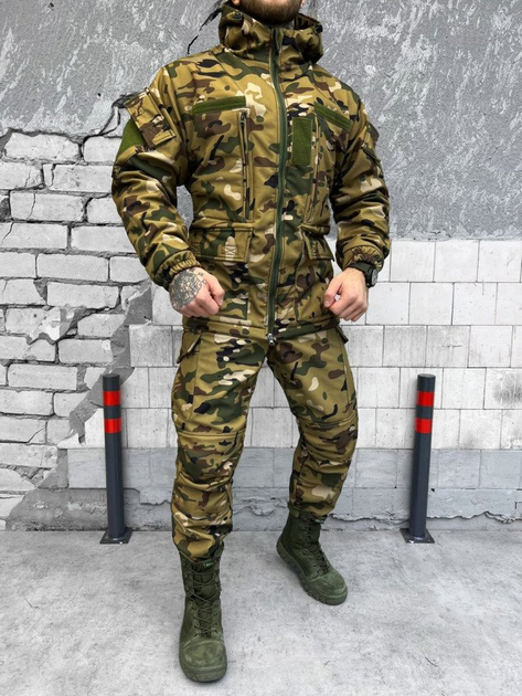 Тактический костюм с двойным флисом и высоким воротником Soft Shell Multicam XXXL - изображение 2