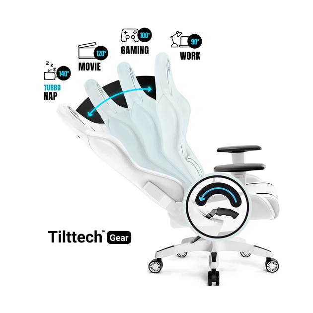 Fotel gamingowy Diablo X-One 2.0 King Size White/Black (5902560337839) - obraz 6