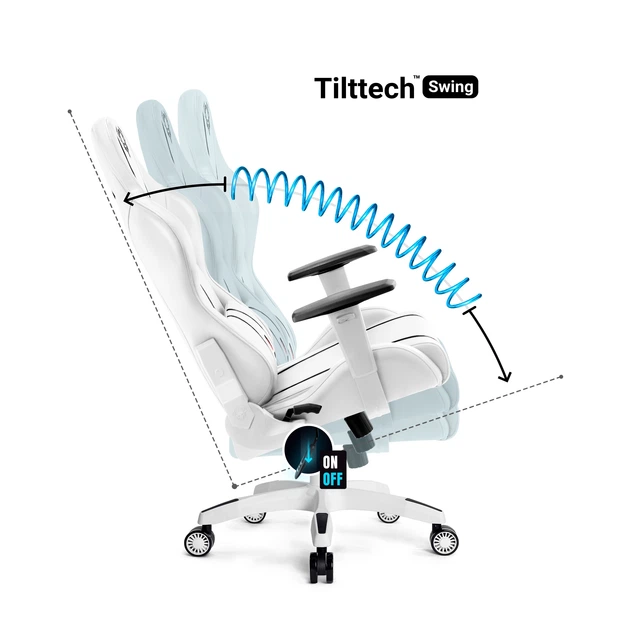 Fotel gamingowy Diablo X-One 2.0 King Size White/Black (5902560337839) - obraz 7