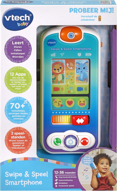 Zabawka interaktywna VTech Baby Smartfon do przesuwania i grania (3417765376238) - obraz 1