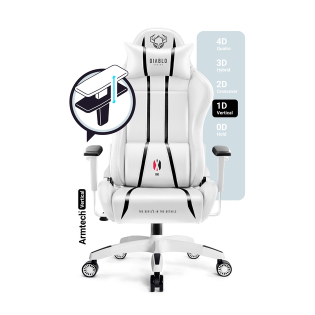 Fotel gamingowy Diablo X-One 2.0 Normal Size White/Black (5902560337822) - obraz 3