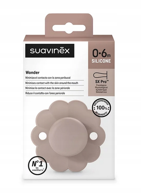 Пустушка фізіологічна Suavinex SX Pro силіконова 0-6 місяців Бежевий (8426420084147) - зображення 3