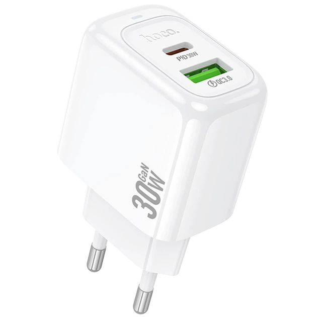 МЗП Hoco CS55A Surplus PD30W+QC3.0 (1USB-A/1C) White - Фото 1 МЗП Hoco CS55A Surplus PD30W+QC3.0 (1USB-A/1C) White - зображення 1