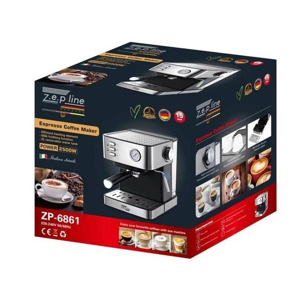 Кофеварка Эспрессо Zepline ZP-6861 2500Вт с функцией вспенивания