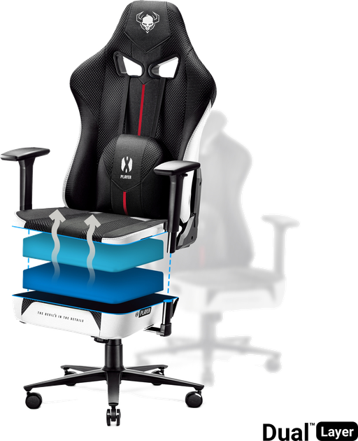 Fotel gamingowy Diablo X-Player 2.0 King Size White/Black (5902560337785) - obraz 4