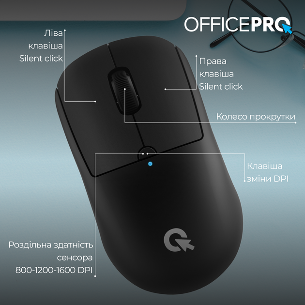 Мышь OfficePro M307B Silent Click Wireless/Bluetooth Black - изображение 11