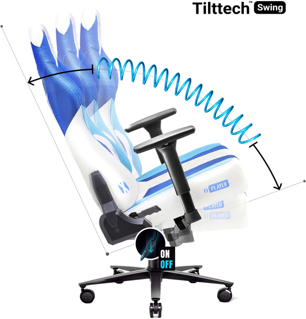 Ігрове крісло Diablo X-Player 2.0 Normal Size Frost White (5902560339161) - зображення 4