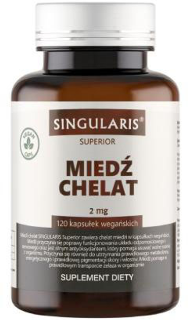 Minerały Singularis Superior Miedź Chelat 2 mg 120 kapsułek (5907796631980) - obraz 1