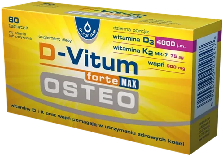 Вітаміни Oleofarm D-Vitum Forte Max Osteo 60 таблеток (5904960019247) - зображення 1