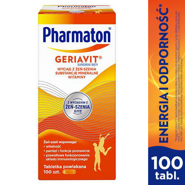 Witaminy Pharmaton Geriavit 100 tablets (5902502365227) - obraz 1