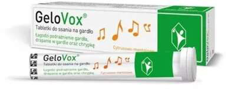 Prebiotyk Sirowa GeloVox cytrus mentol tabletki do ssania 20 tabletek (4029125102495) - obraz 1