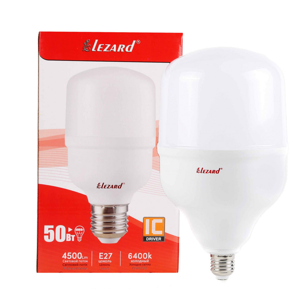 Лампа светодиодная LED T140 50W 6400K E27 LEZARD 464-T140-2750 – фото ...