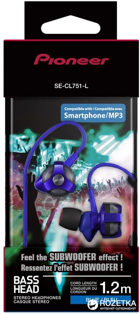 Наушники Pioneer SE-CL751-L Bass Exciter Blue купить в интернет