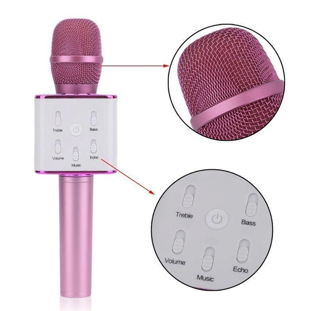 Караоке Микрофон Q7 Bluetooth Rose Gold - изображение 3