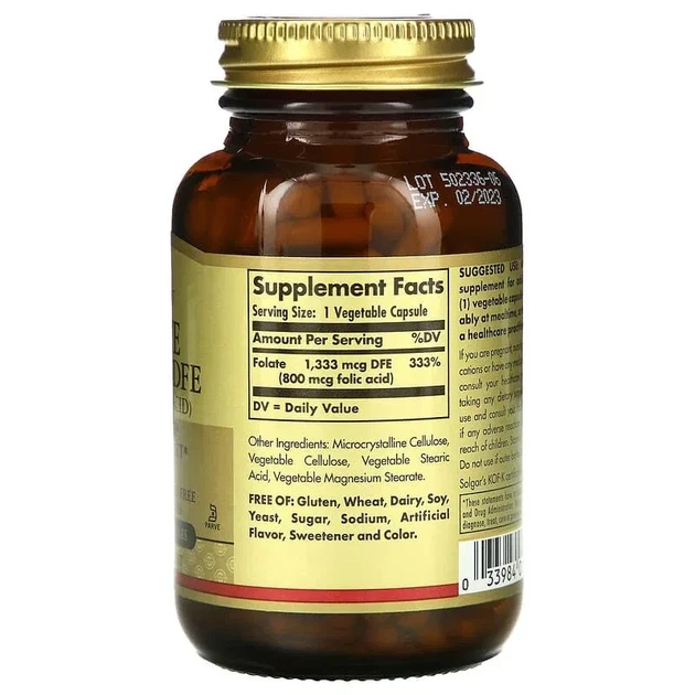 Фолиевая кислота Solgar (Folic Acid) 800 мкг 250 капсул - изображение 2