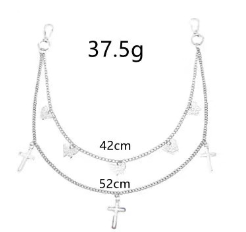 Пояс цепочка Fashion Jewerly обвес-карабин с бабочками и крестами двухслойная украшения для одежды сумки рюкзака в стиле y2k (SVS) - Фото 2 Пояс цепочка Fashion Jewerly обвес-карабин с бабочками и крестами двухслойная украшения для одежды сумки рюкзака в стиле y2k (SVS) - изображение 2