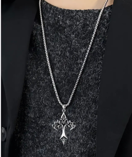 Цепочка Fashion Jewerly с масивным крестом в готическом панк стиле огняной крест для мужчин для женщин (SVS) - Фото 2 Цепочка Fashion Jewerly с масивным крестом в готическом панк стиле огняной крест для мужчин для женщин (SVS) - изображение 2