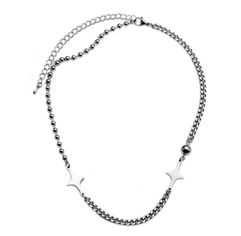 Цепочка Fashion Jewerly со звездами в корейском стиле y2k kpop для женщин для мужчин серебристая (SVS) - Фото 4 Цепочка Fashion Jewerly со звездами в корейском стиле y2k kpop для женщин для мужчин серебристая (SVS) - изображение 4