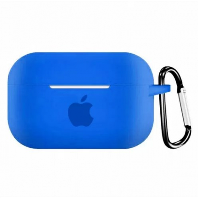 Чехол для AirPods Pro Logo Silicone case с карабином (14) Blue синий ...