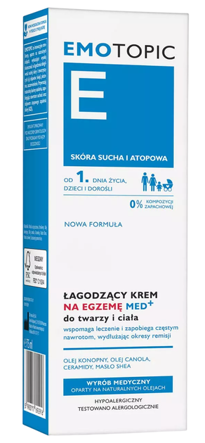 Крем для обличчя і тіла Dr. Irena Eris Emotopic Med+ заспокійливий для екземи 75 мл (5900717692916) - зображення 1