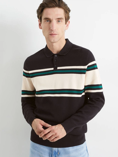 Поло длинное мужское C&A GD-00079832 L Черное (DN4000031447006