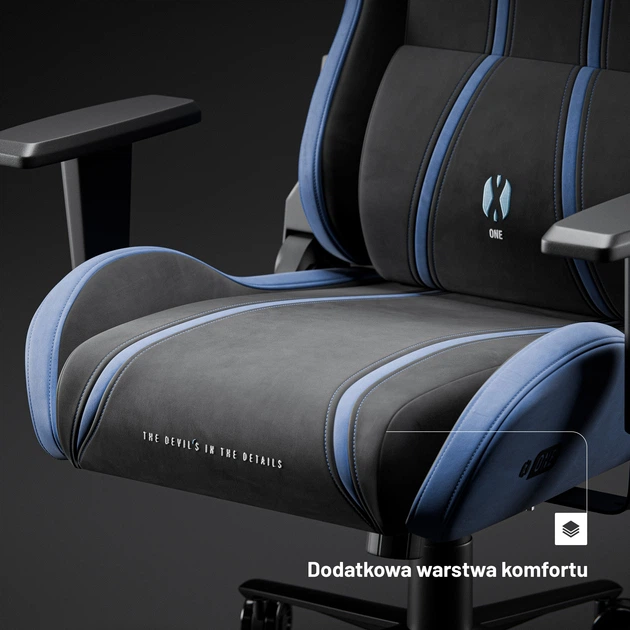 Fotel gamingowy Diablo Chairs X-One 2.0 Normal Size Night Blue (5904405577981) - obraz 9