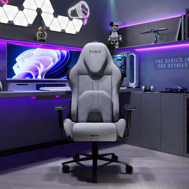 Fotel gamingowy Diablo Chairs X.One Prime Normal Size Nightwolf Moon (5904405578674) - obraz 15