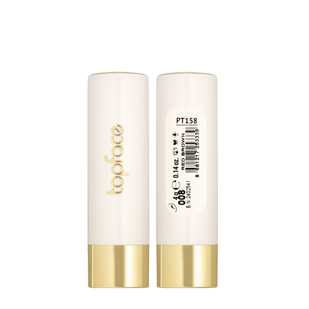 Помада для губ матовая topface PROHD Soft Matte Lipstick PT158, 008 Red Brown/Красно-коричневая - Фото 3 Помада для губ матовая topface PROHD Soft Matte Lipstick PT158, 008 Red Brown/Красно-коричневая - изображение 3