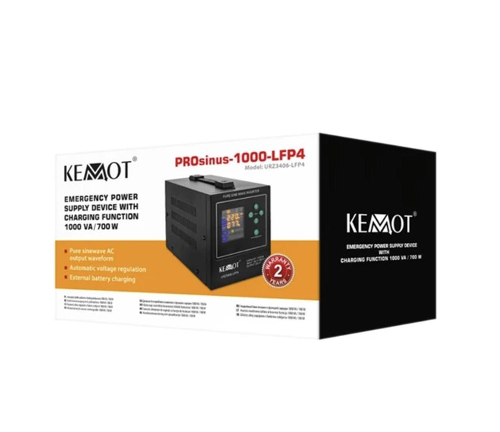 Источник бесперебойного питания KEMOT PROsinus-1000-LiFePO4 (ИБП) Kemot 700/1000W 12v (Черный) URZ3406-LFP4 (LiFePo4) - изображение 4