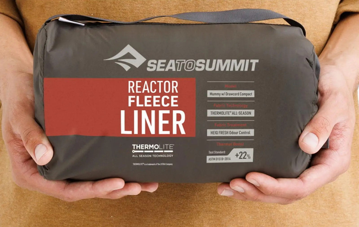 Вкладиш у спальний мішок Sea to Summit Reactor Fleece Mummy зі шнурком компактний Помаранчевий (9327868158355) - зображення 7