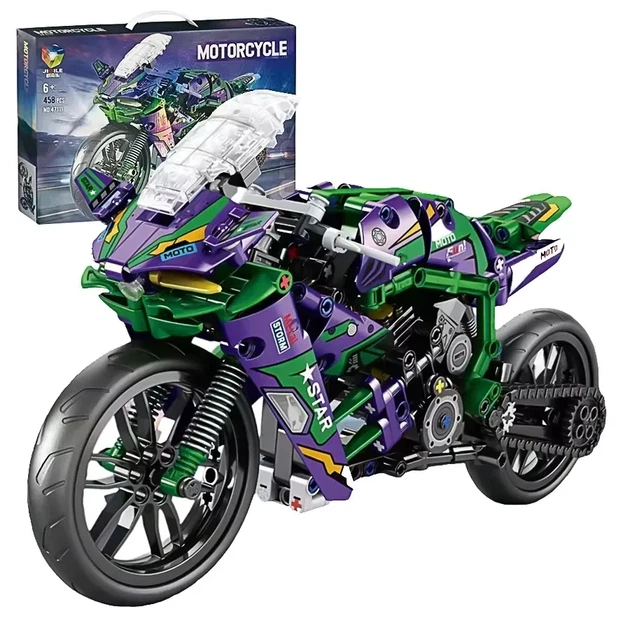 Детский конструктор мотоцикл Motorcycle 458 деталей Фиолетовый - изображение 5